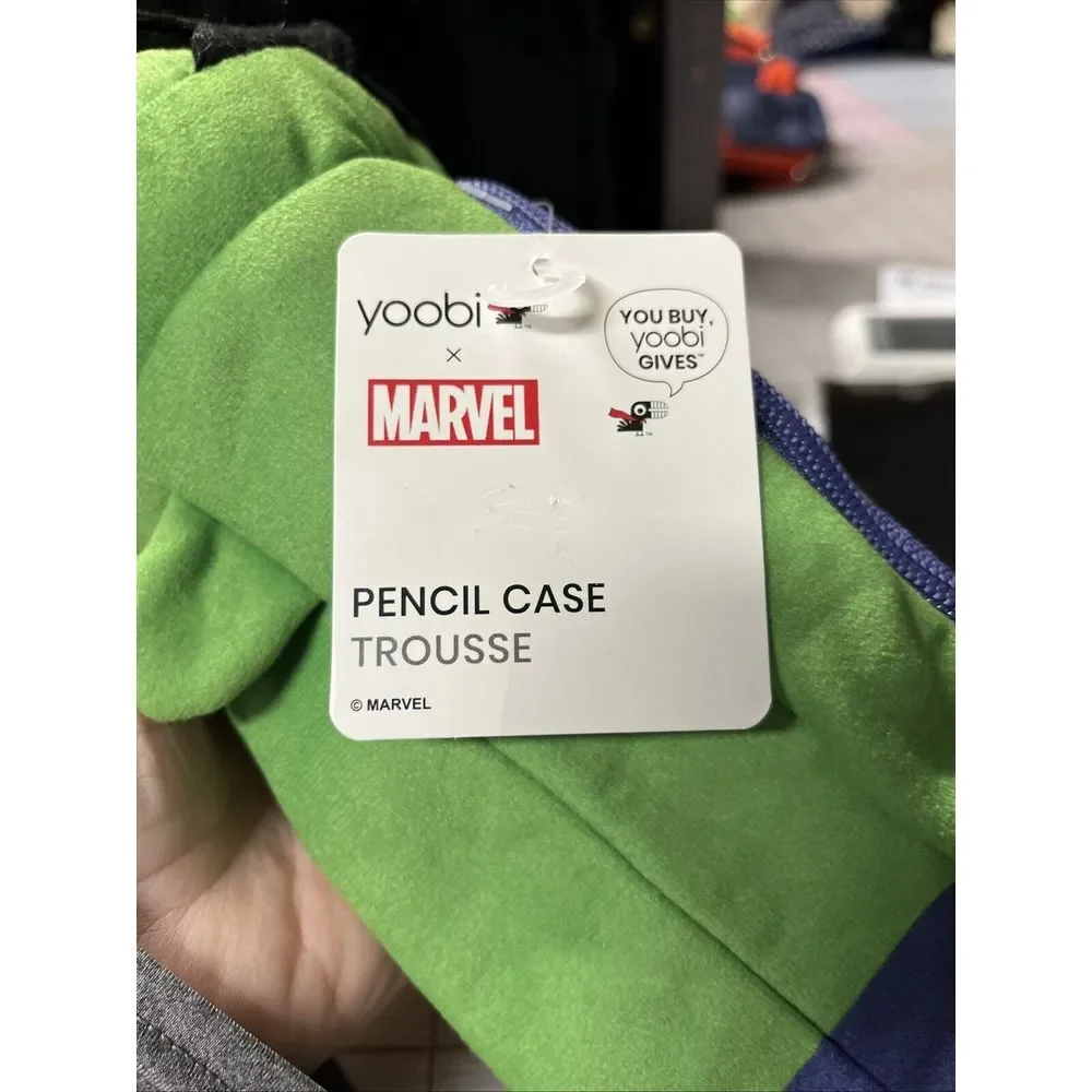 Yoobi Pencil‎ Case Kids OS Green New Marvel Hulk Plush Character Zipper Pouch